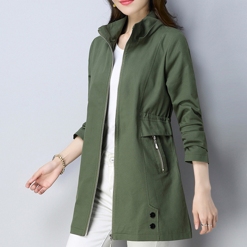 Spring Trench Coat Womens Autumn Casual Loose Windbreakers Womens Solid Hooded Plus Size Coats Female Long Slim Windbreaker T200319
