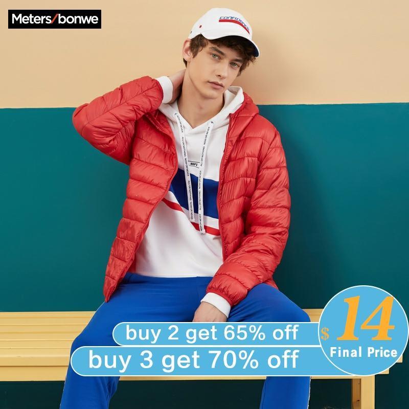 Metersbonwe Padded coat men winter new student Hooded light cotton clothes youth jacket men 201026