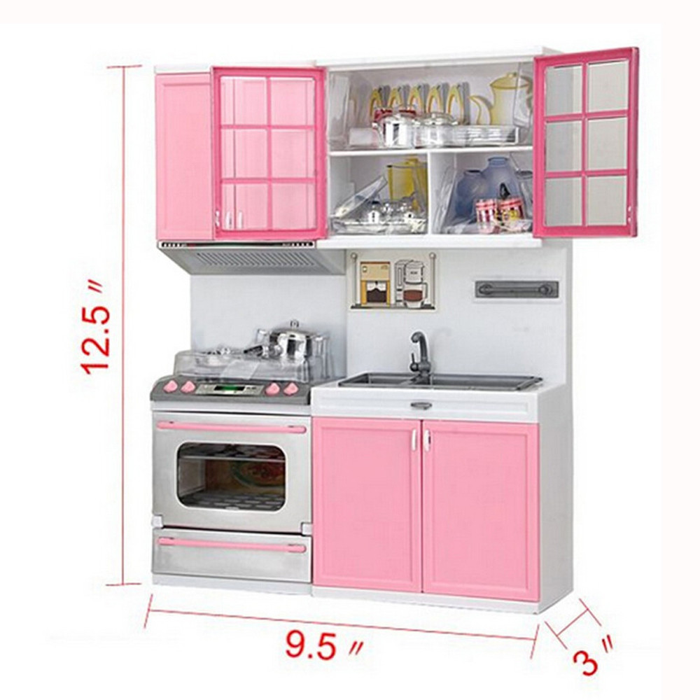 children039s Kitchen Toys Xmas Gift Mini Kids Kitchen Pretend Play Cooking Set Cabinet Stove Girls Toy for kids gift high quali