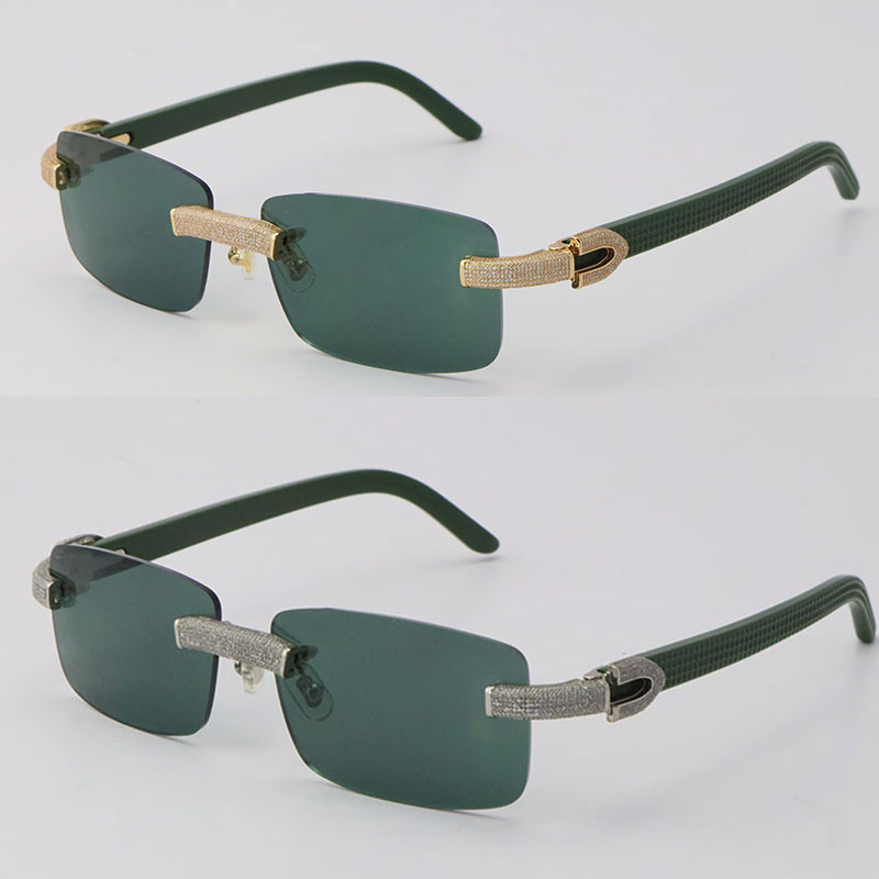 New Micro-paved Diamond Rimless Sunglasses Original Green Plank Mens Rocks Frame Male and Female Eyewear 18K Gold C Decoration Womans Sun Glasses Size:57
New Micro-paved Diamond Rimless Sunglasses Original Green Plank Mens Rocks Frame Male and Female Eyewear 18K Gold C Decoration Womans Sun Glasses Size:57