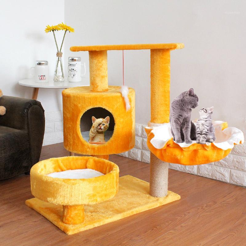 

Pet Cat Scratcher Tree Tower Climbing Post Shelf Board Sisal Cat Jumping Platform Play House Furniture Cats Scratching Posts Toy1