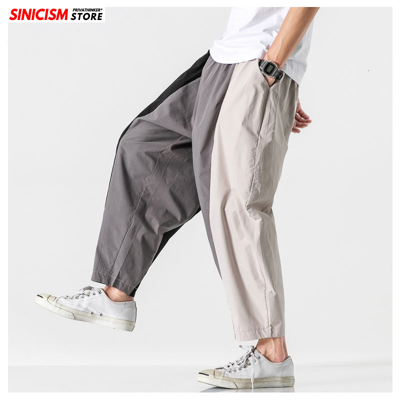 MrGoldenBowl Store Male Streetwear Patchwork Casual Joggers Clothes Men Loose Harem Pants Mens Vintage Loose Trousers 201110
