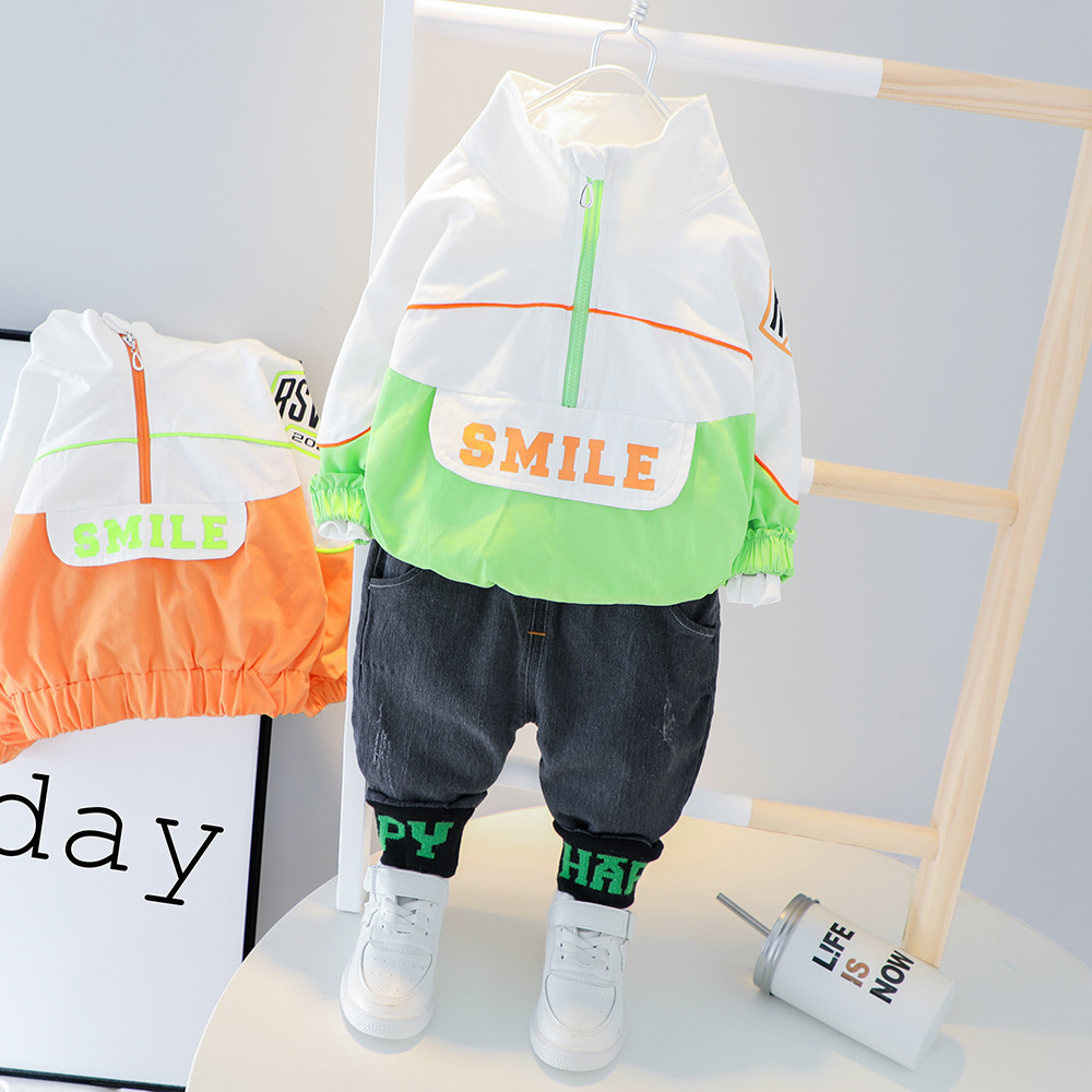 2020 Autumn New Style Set Korean-style Baby Long Sleeve Lettered Set Cartoon Set a Generation of Fat Live Supply of GoodsX1019