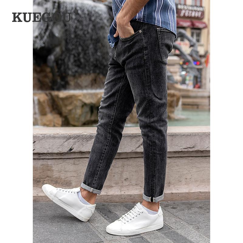 KUEGOU Cotton Spandex Autumn Spring Clothing Classic Black Man Jeans Slim Fashion Stretch Denim Streetwear Men Plus Size LK-1832
KUEGOU Cotton Spandex Autumn Spring Clothing Classic Black Man Jeans Slim Fashion Stretch Denim Streetwear Men Plus Size LK-1832