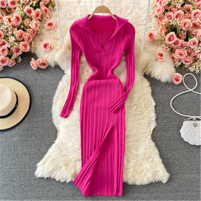 Casual Dresses Women Korean Knitted Dress Long Sleeve V Neck Elastic Slim Pencil 2022 Autumn Sexy Bodycon Split Sweater PZ3852, Black;gray
Casual Dresses Women Korean Knitted Dress Long Sleeve V Neck Elastic Slim Pencil 2022 Autumn Sexy Bodycon Split Sweater PZ3852, Black;gray
