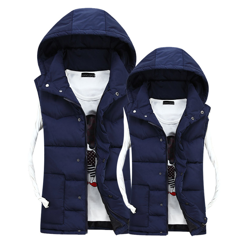 Men's Jackets Vest Sleeveless Winter Casual Coat Fur collar Jacket Thick Warm Mens Vests Fashion Slim Fit hooded Vest S-5XL 201128