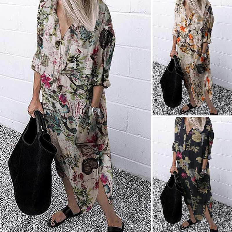 Kaftan Floral Shirt Dress Women' Spring Sundress ZANZEA 2020 Casual Long Sleeve Midi Vestidos Female Button Robe Oversized 5XL, Red
Kaftan Floral Shirt Dress Women' Spring Sundress ZANZEA 2020 Casual Long Sleeve Midi Vestidos Female Button Robe Oversized 5XL, Red