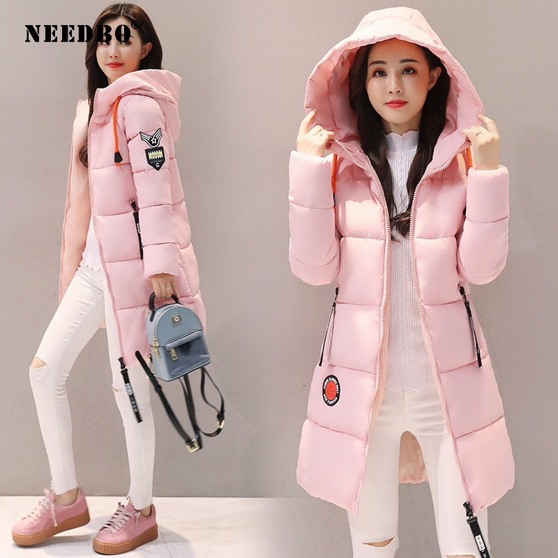 NEEDBO Winter Jacket Women Long Parka Winter Coat Female Woman Winter Coat and Puffer Jacket Casual Slim Outwear Long Coat Women 200928