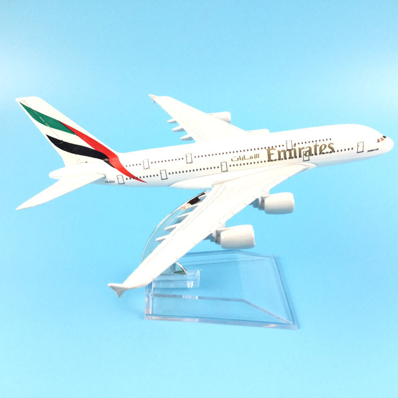 FREE SHIPPING Air Emirates Airlines Airplane Model Airbus 380 Airways Alloy Metal Plane Model w Stand Aircraft -039 LJ200928 - view 5