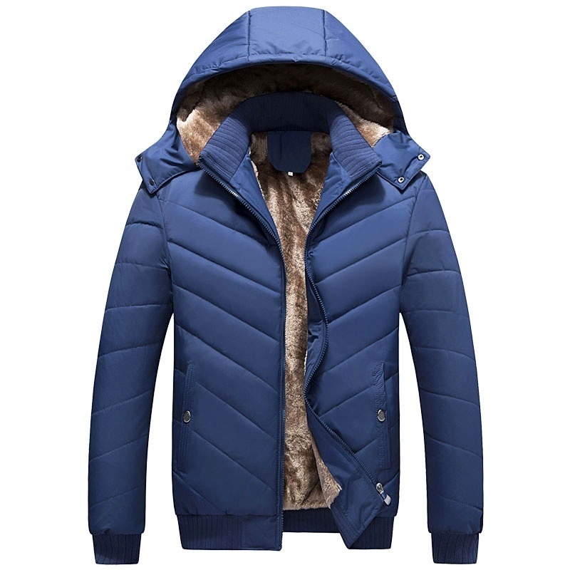 Winter Men Jacket Parka Warm Fleece Casual Hooded Coat Mens Cotton Slim Thick Down Jacket Male Zipper Outwears Casacos Masculino T200102
