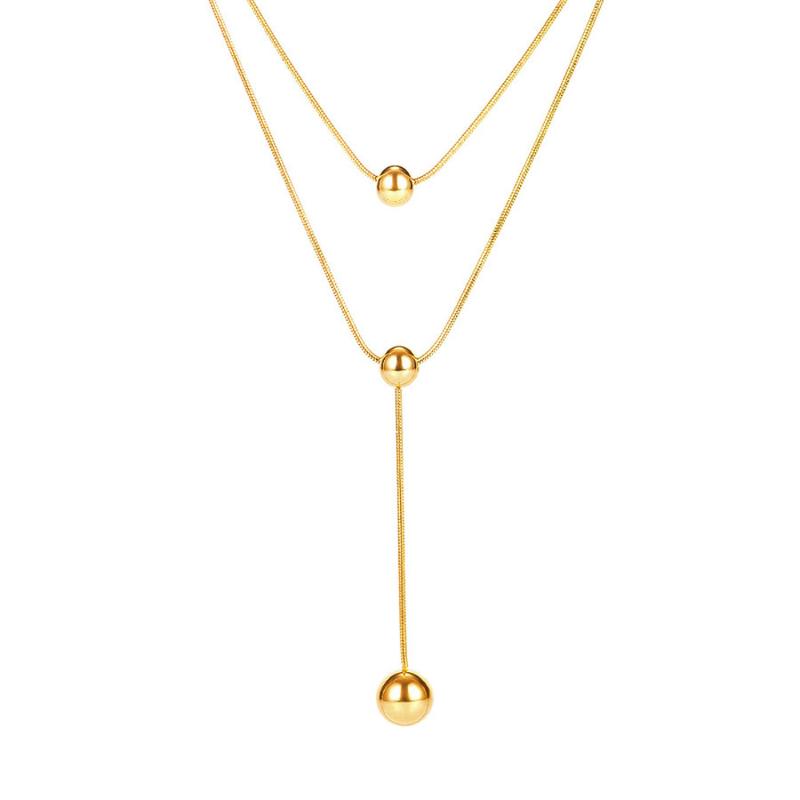 Chokers FIREBROS 2021 Gold Color Stainless Steel Layered Chain Ball Tassel Necklace Choker Collar Women Elegant Kpop Jewelry Gifts
Chokers FIREBROS 2021 Gold Color Stainless Steel Layered Chain Ball Tassel Necklace Choker Collar Women Elegant Kpop Jewelry Gifts