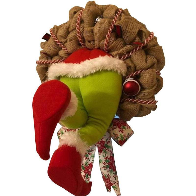 12/14/16 Inch Christmas Thief Stole Burlap Wreath Pendan With Poseable Plush Legs For Christmas Thanksgivings Indoor Decoration
12/14/16 Inch Christmas Thief Stole Burlap Wreath Pendan With Poseable Plush Legs For Christmas Thanksgivings Indoor Decoration