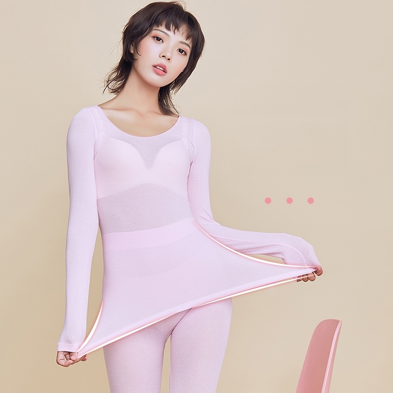 New Women's Thermal Underwear Female Lingerie Thermo Underwear Set Super Elastic 37 Degree Heat Ultrathin Keep Warm Long Johns 201027