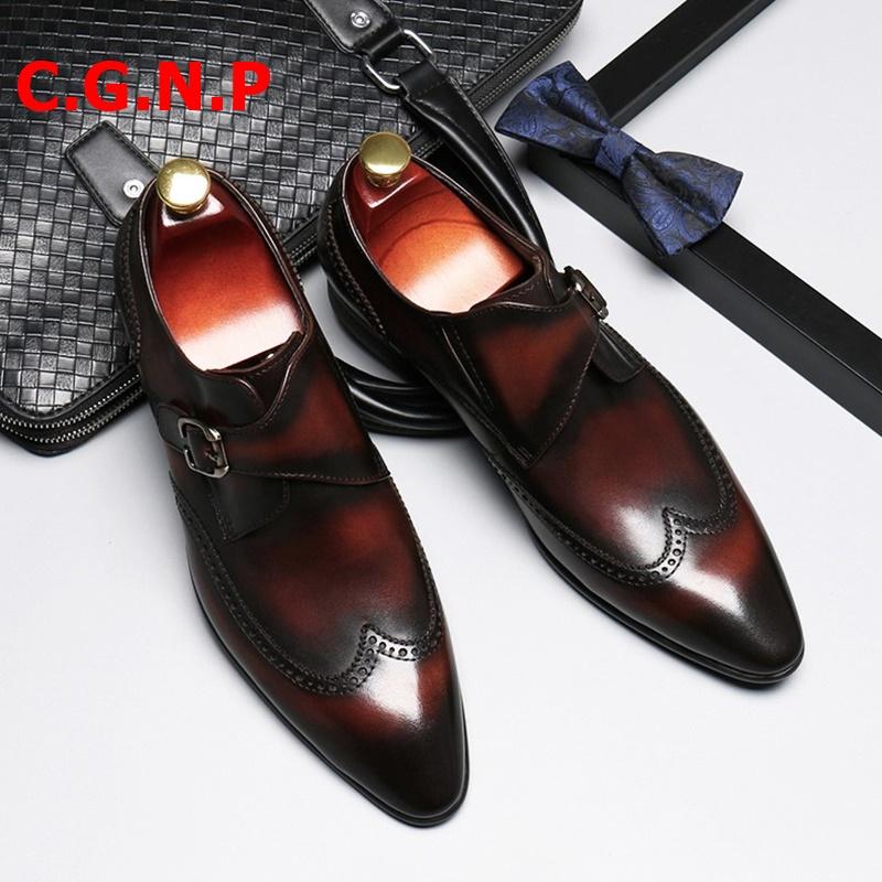 C.G.N.P Goodyear British Style Genuine Leather Loafers Bullock Carving Slip-on Mens Shoes Pointed Toe Dress Shoes Formal, As picture
C.G.N.P Goodyear British Style Genuine Leather Loafers Bullock Carving Slip-on Mens Shoes Pointed Toe Dress Shoes Formal, As picture