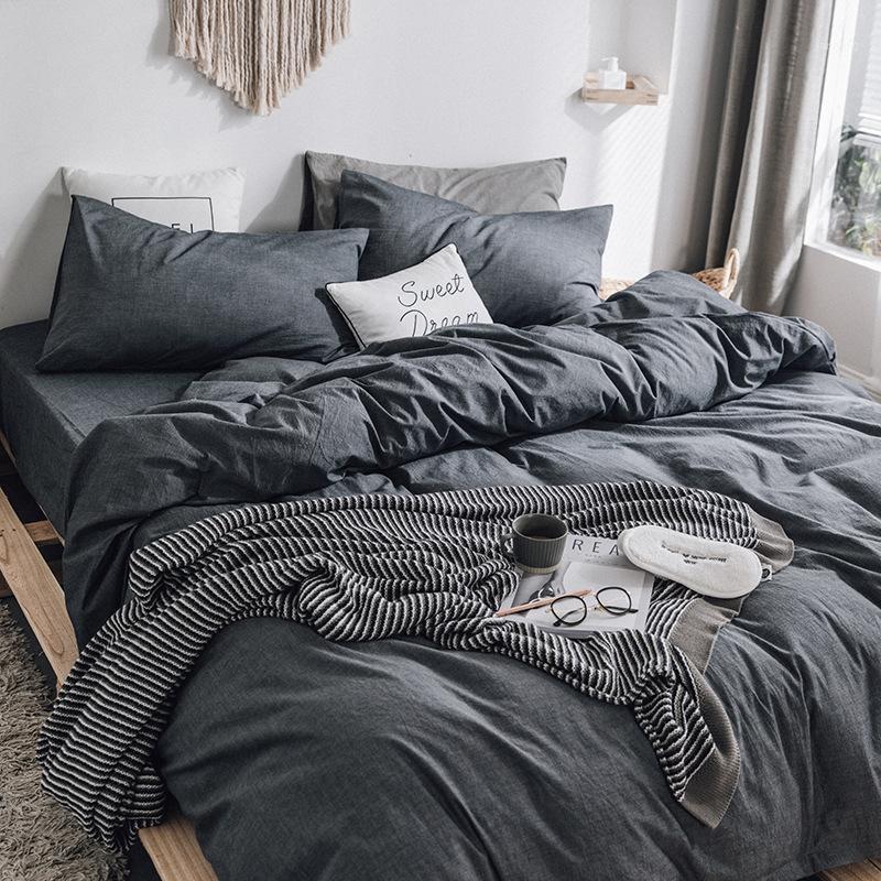 Solid Color Cotton Bedding Set 3/4pcs Simple Plain Quilt Cover Sheet Pillowcase Fitted Sheet Duvet Cover Home Hotel Bedding Set1, White
Solid Color Cotton Bedding Set 3/4pcs Simple Plain Quilt Cover Sheet Pillowcase Fitted Sheet Duvet Cover Home Hotel Bedding Set1, White