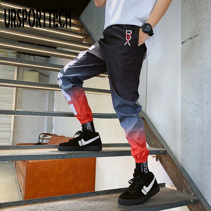 Streetwear Hip hop Joggers Pants Men Loose Harem Pants Ankle Length Trousers Sport Casual Letter Print Sweatpants For Men 201027