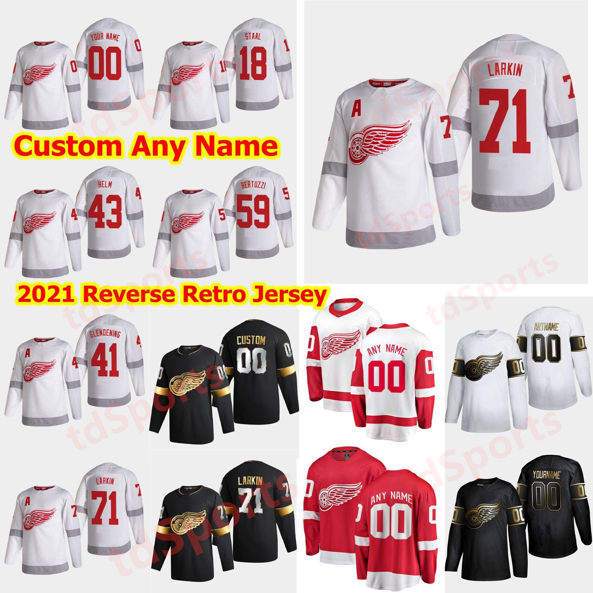 Detroit Red Wings 2021 Reverse Retro Hockey Jersey 65 Danny DeKeyser Jonathan Ericsson Filip Hronek Patrik Nemeth Jonathan Bernier Custom, As shown in illustration
Detroit Red Wings 2021 Reverse Retro Hockey Jersey 65 Danny DeKeyser Jonathan Ericsson Filip Hronek Patrik Nemeth Jonathan Bernier Custom, As shown in illustration