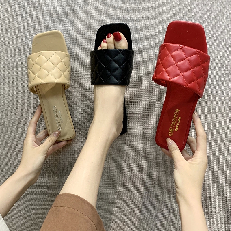 Summer Sandals Women Slippers Fashion Square Toe Weave Leather Slides Flat Sandal Casual Outside Flip Flops Beach Shoes 2020 #6m6i, Beige
Summer Sandals Women Slippers Fashion Square Toe Weave Leather Slides Flat Sandal Casual Outside Flip Flops Beach Shoes 2020 #6m6i, Beige