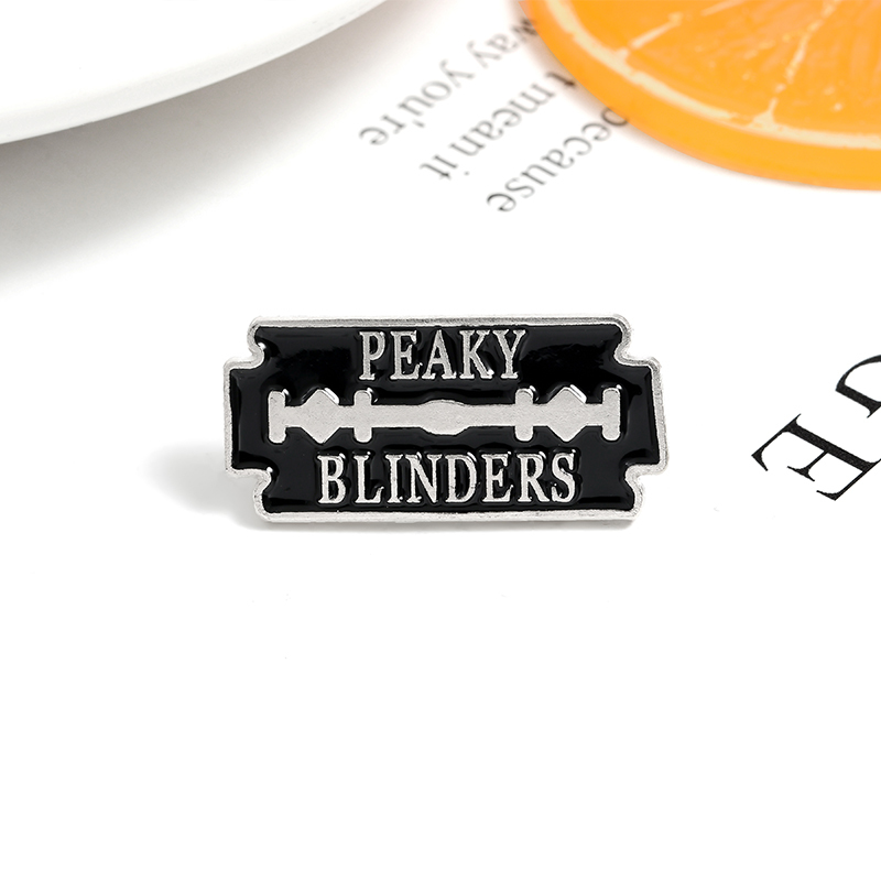 razor blade design enamel pins peaky blinders brooches badges fashion lapel pins gift for friends wholesale