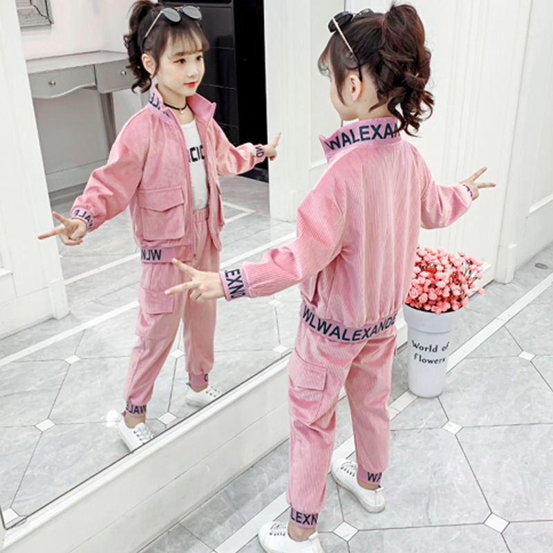 Toddler Girl Outfits Girls Clothing Set 4-14 T Children 2 Pcs Sets Autumn and Winter Jacket Coat Suits Kids Coat+ PantsX1019