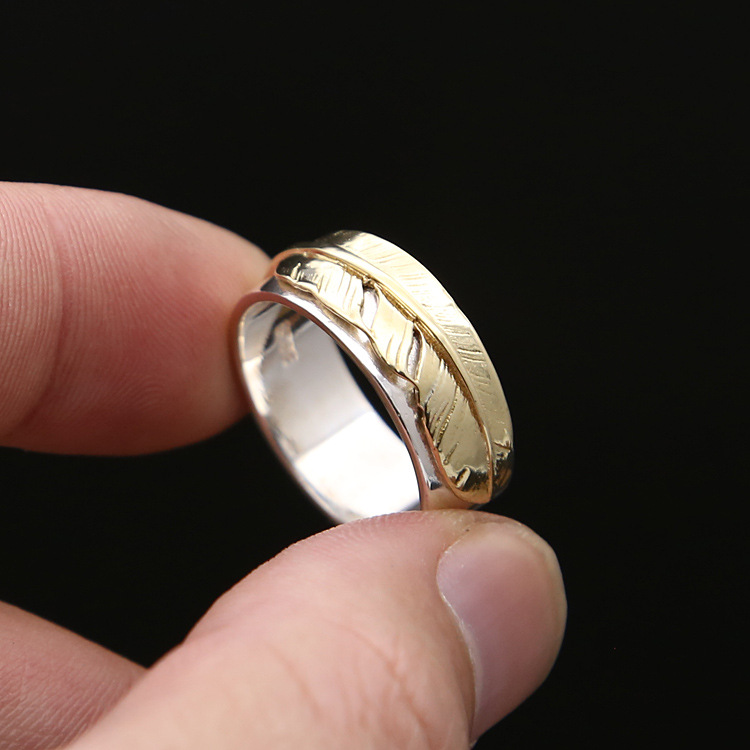 925 sterling silver vintage jewelry antique silver feather band rings american hand-made punk designer luxury fanshion two-tone color rings
925 sterling silver vintage jewelry antique silver feather band rings american hand-made punk designer luxury fanshion two-tone color rings