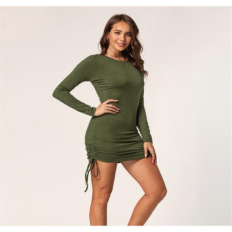 Casual Dresses Women Long Sleeve Drawstring Dress Fashion Solid Color For Shopping Daily Wear Autumn Basic Bodycon Knit Green, As pic
Casual Dresses Women Long Sleeve Drawstring Dress Fashion Solid Color For Shopping Daily Wear Autumn Basic Bodycon Knit Green, As pic