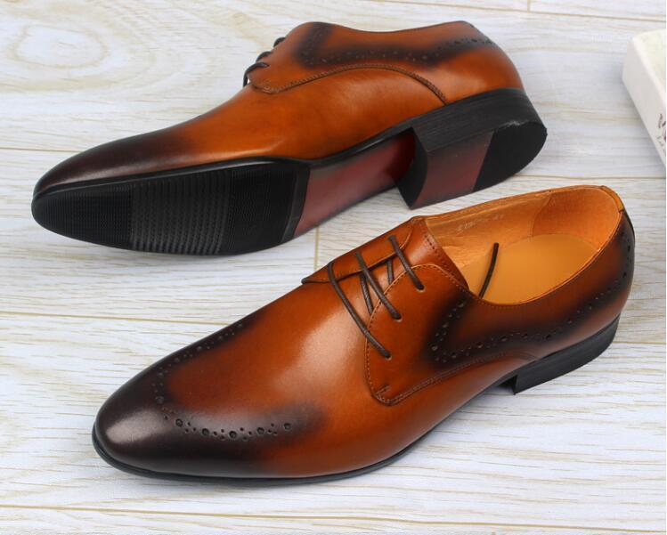 Dress shoes men genuine leather lace up oxfords smart casual breathable pointed toes mix colour wedding carved brogue shoes1, Black
Dress shoes men genuine leather lace up oxfords smart casual breathable pointed toes mix colour wedding carved brogue shoes1, Black