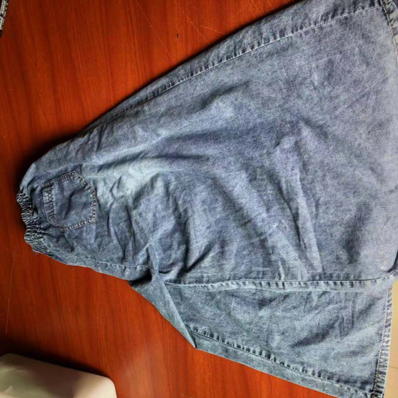 [DEAT] Fast Delivery Autumn Elastic Mid Waist Pleated Female Denim Wide Leg Pants Vintage Style Wild Loose Women AT225 201113