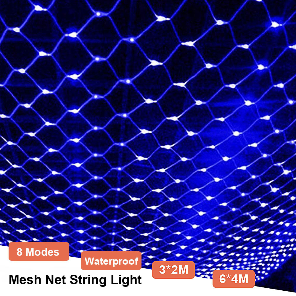 6x4m Mesh Net Christmas Lights Outdoor Waterproof String Light LED Fairy Light Garland for Decoration Holiday Year Christmas 201201