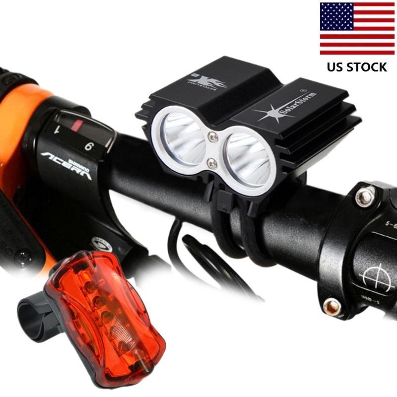 SolarStorm 1600Lm 2xT6 LED Powerful Bike Light Cycling Bicycle Light Lantern Accessories+Battery package+Rear US stock
SolarStorm 1600Lm 2xT6 LED Powerful Bike Light Cycling Bicycle Light Lantern Accessories+Battery package+Rear US stock