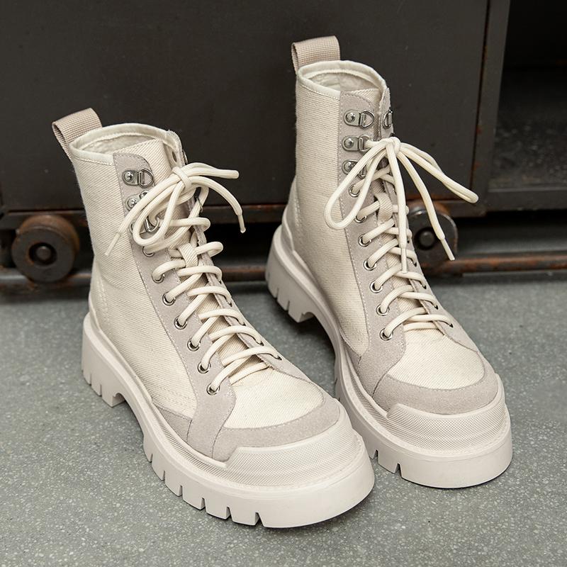 Genuine leather Cross-Tied Short Boots Women thick high heels Party Casual Basic Shoes Woman Fashion Round Toe Ankle Boots, Beige
Genuine leather Cross-Tied Short Boots Women thick high heels Party Casual Basic Shoes Woman Fashion Round Toe Ankle Boots, Beige