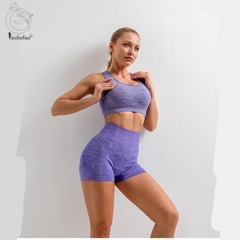 Yushuhua Seamless Yoga Set Women Summer Blouses Top Shorts Gym Sport Bra High Waist Tight Leggings Fitness Suit Short Sleeve Set1, Purple
Yushuhua Seamless Yoga Set Women Summer Blouses Top Shorts Gym Sport Bra High Waist Tight Leggings Fitness Suit Short Sleeve Set1, Purple