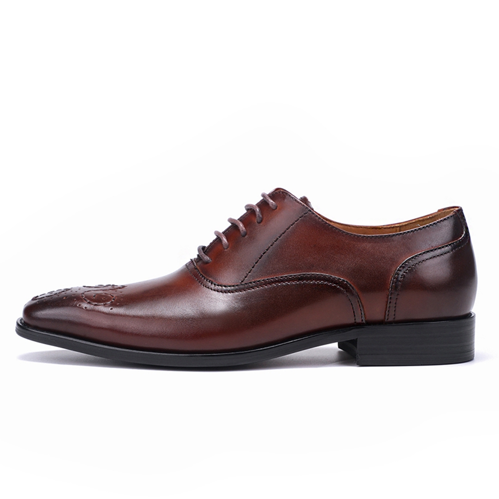 Hot Sale-Mens Dress Shoes High Quality Genuine Leather Wedding Shoes Mens Formal Business Shoes Man Oxfords for Work Plus Size