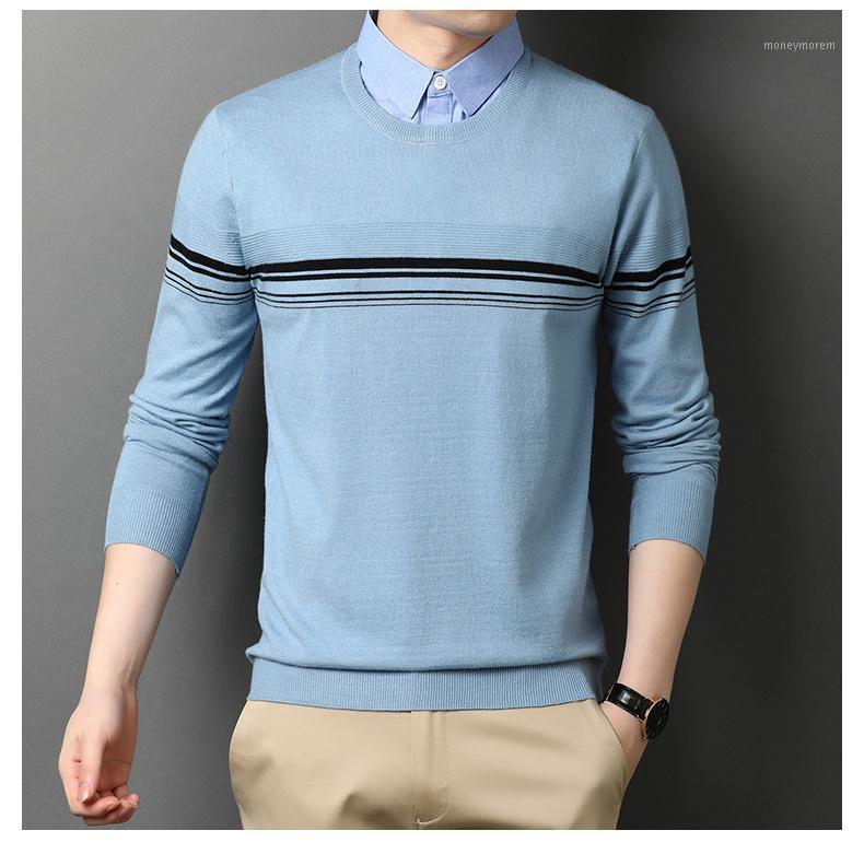 Autumn and winter long sleeve T-shirt fake two piece shirt collar Korean loose knit bottoming shirt top sweater for men1, Black
Autumn and winter long sleeve T-shirt fake two piece shirt collar Korean loose knit bottoming shirt top sweater for men1, Black