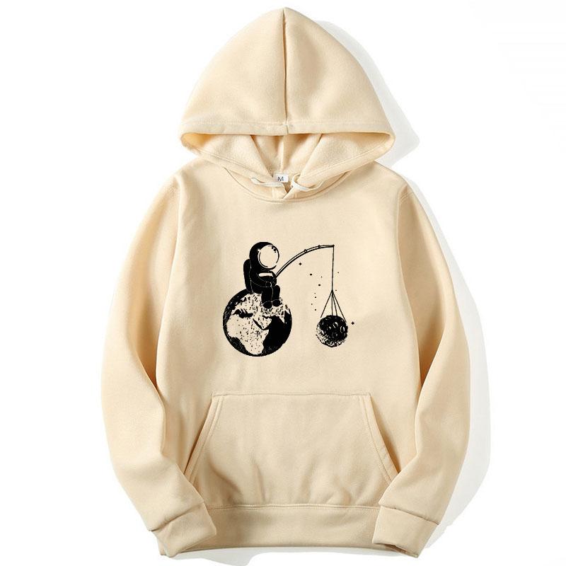 Men's Hoodies & Sweatshirts Fashion Brand Astronaut Funny Design Printing Blended Cotton Spring Autumn Male Casual Hip Hop Hoodie