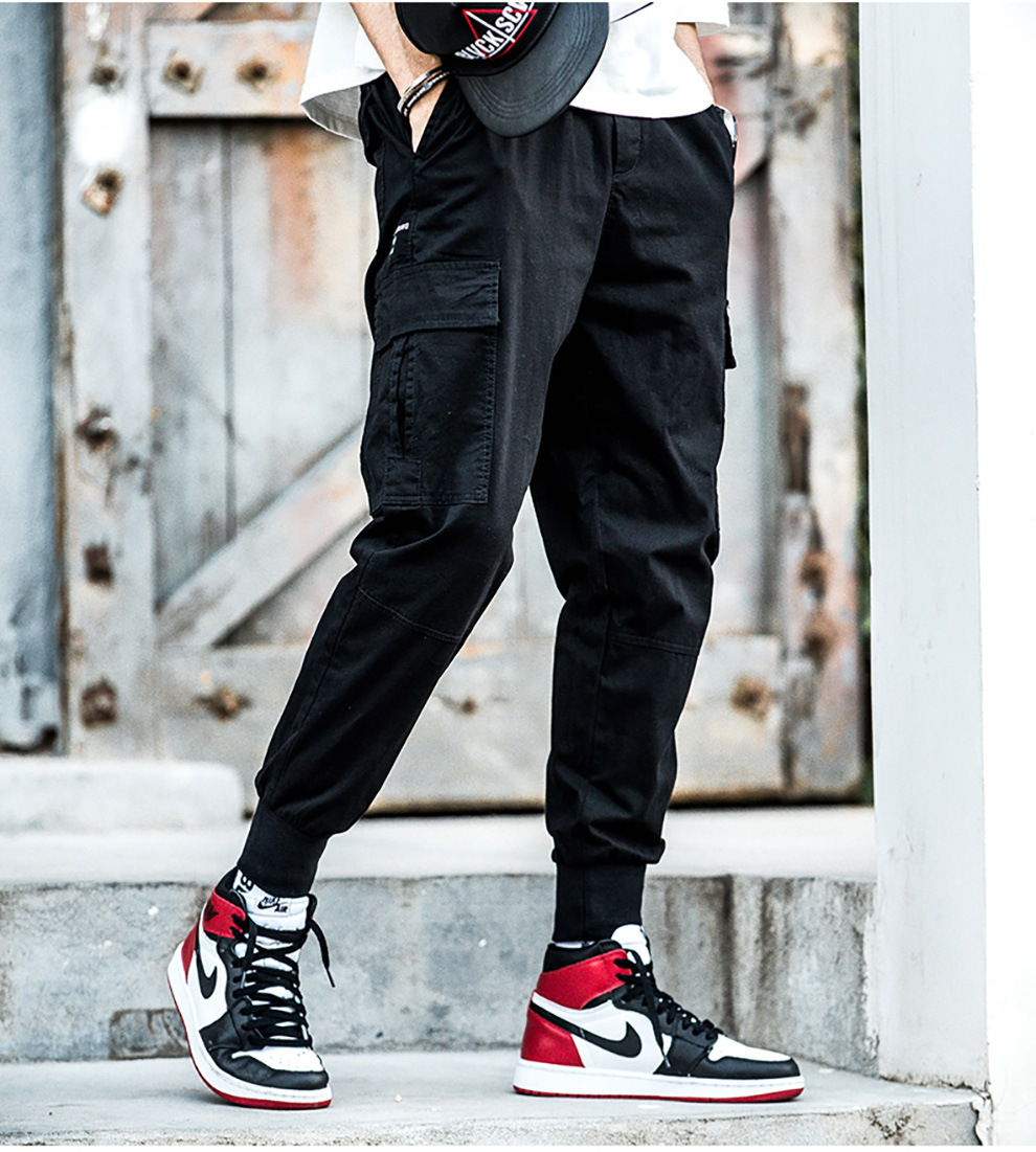 spring and autumn Korean men's pants cotton trend solid color men's casual pants men's stretch Cargo Pants large size men 201128