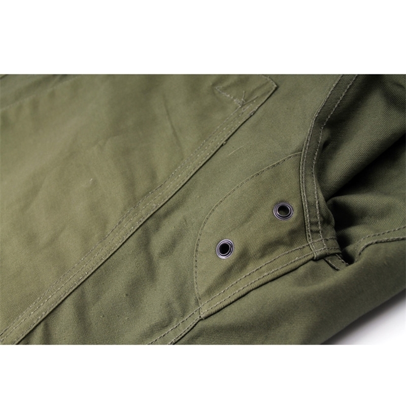 USN Wet Weather Parka Vintage Deck Jacket Pullover Lace Up WW2 Uniform Mens Navy Military Hooded Jacket Outwear Army Green 201128