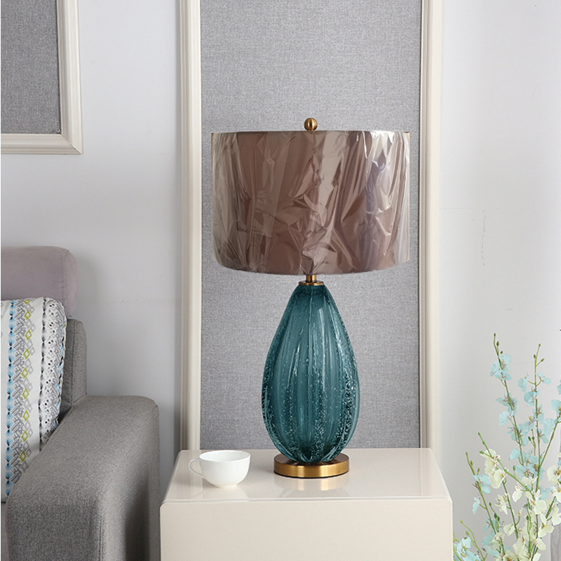 Elegant Gray Green Glass Floor Lamp Contemporary Design Perfect for Villas and Hotel Interiors