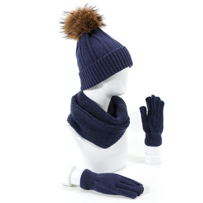 3pcs Men Women Knitted Beanie Hat Scarf Gloves Set Winter Warm Fake Ball Pom Pom L9BE
3pcs Men Women Knitted Beanie Hat Scarf Gloves Set Winter Warm Fake Ball Pom Pom L9BE