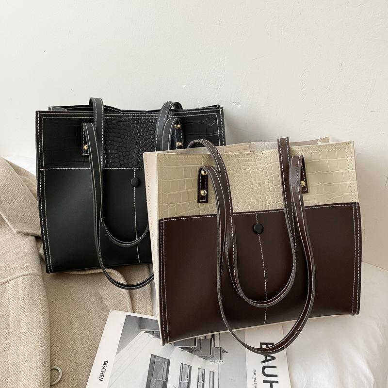 2021 new simple texture ins versatile fashion tote bag large capacity Korean style shoulder bag, Black
2021 new simple texture ins versatile fashion tote bag large capacity Korean style shoulder bag, Black