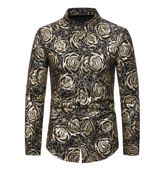 Loldeal Shiny Rose Bronzing Print Men Shirt Long Sleeve Slim Fit Floral Dress Shirts Party Casual Prom Male Social Shirt Camisas, White
Loldeal Shiny Rose Bronzing Print Men Shirt Long Sleeve Slim Fit Floral Dress Shirts Party Casual Prom Male Social Shirt Camisas, White