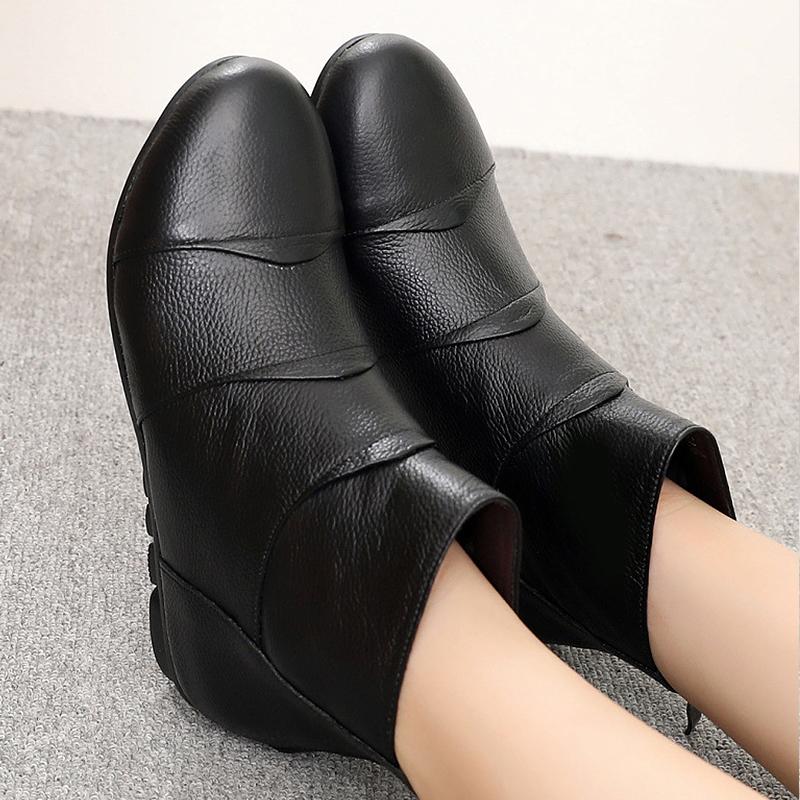 Women's boots Zipper Ankle boots Genuine leather for women retro plus velvet Ladies short Comfortable, Black
Women's boots Zipper Ankle boots Genuine leather for women retro plus velvet Ladies short Comfortable, Black