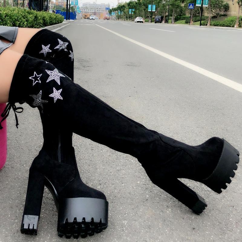 Sexy over the knee boots 15CM super high heel stretch women's boots crude with high stovepipe long tube womens shoes1, Black
Sexy over the knee boots 15CM super high heel stretch women's boots crude with high stovepipe long tube womens shoes1, Black