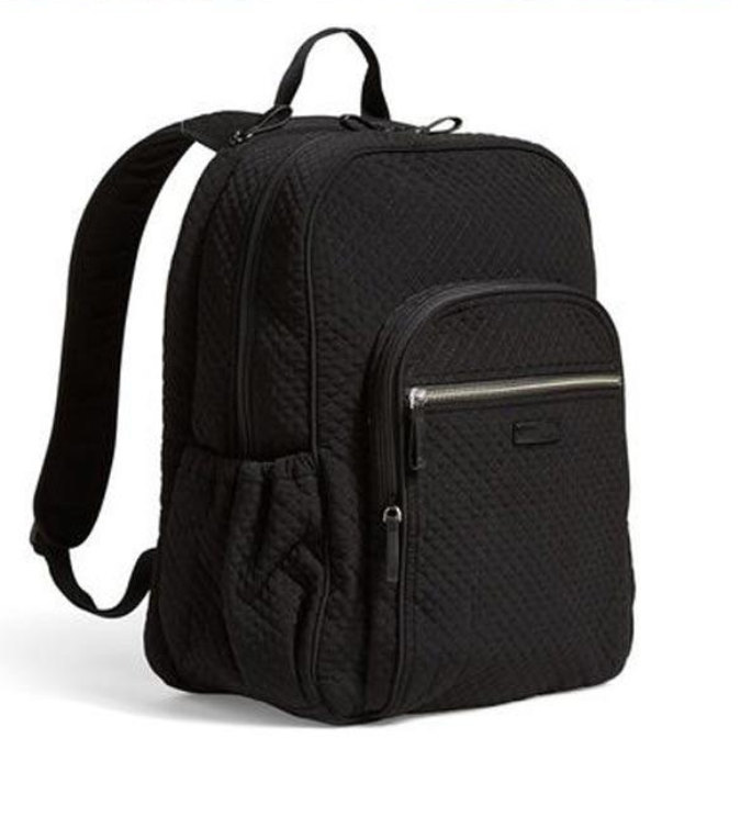 NWT Cotton Pure black backpack School Bag travel bag