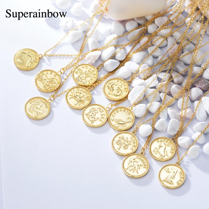 12 Constellation Carve Coin Pendant 925 Sterling Silver Horoscope Necklace For Women Zodiac Jewelry Gold Color Wholesale SR-N178
12 Constellation Carve Coin Pendant 925 Sterling Silver Horoscope Necklace For Women Zodiac Jewelry Gold Color Wholesale SR-N178