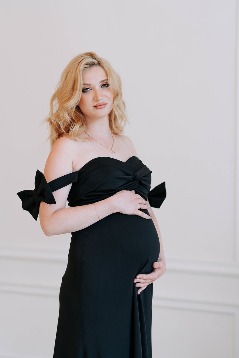 Black Women Nightrobes Ruffle Off Shoulder Mermaid Ladies Sleepwear Bathrobe Plus Size Prom Party Shower Dress