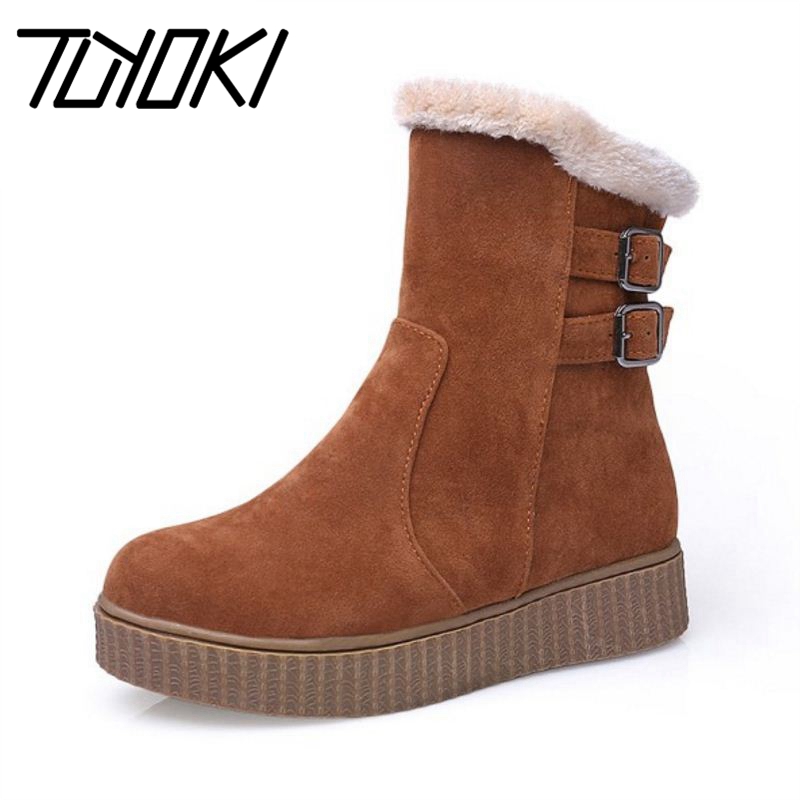 Tuyoki Women Round Toe Flat Ankle Boots Woman New Fashion Buckle Style Shoes Ladies Warm Fur Winter Bootines Mujer Size 33-43, Black 
Tuyoki Women Round Toe Flat Ankle Boots Woman New Fashion Buckle Style Shoes Ladies Warm Fur Winter Bootines Mujer Size 33-43, Black