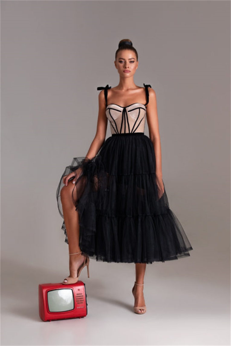 Sexy Evening Dresses With Spaghetti sleeve-less Floor-length with Tulle Ball Gowns Custom Made Formal Party Dresses Robes De Mariée