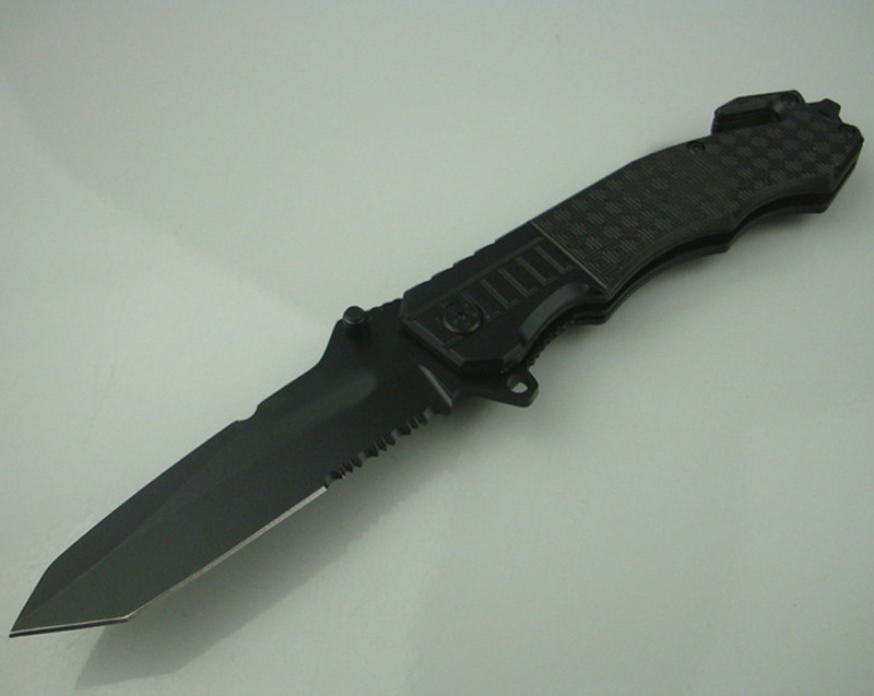 Top Quality 229 survival Folding 7Cr17 58HRC Black blade Outdoor hunting knife knives with Retail Paper box