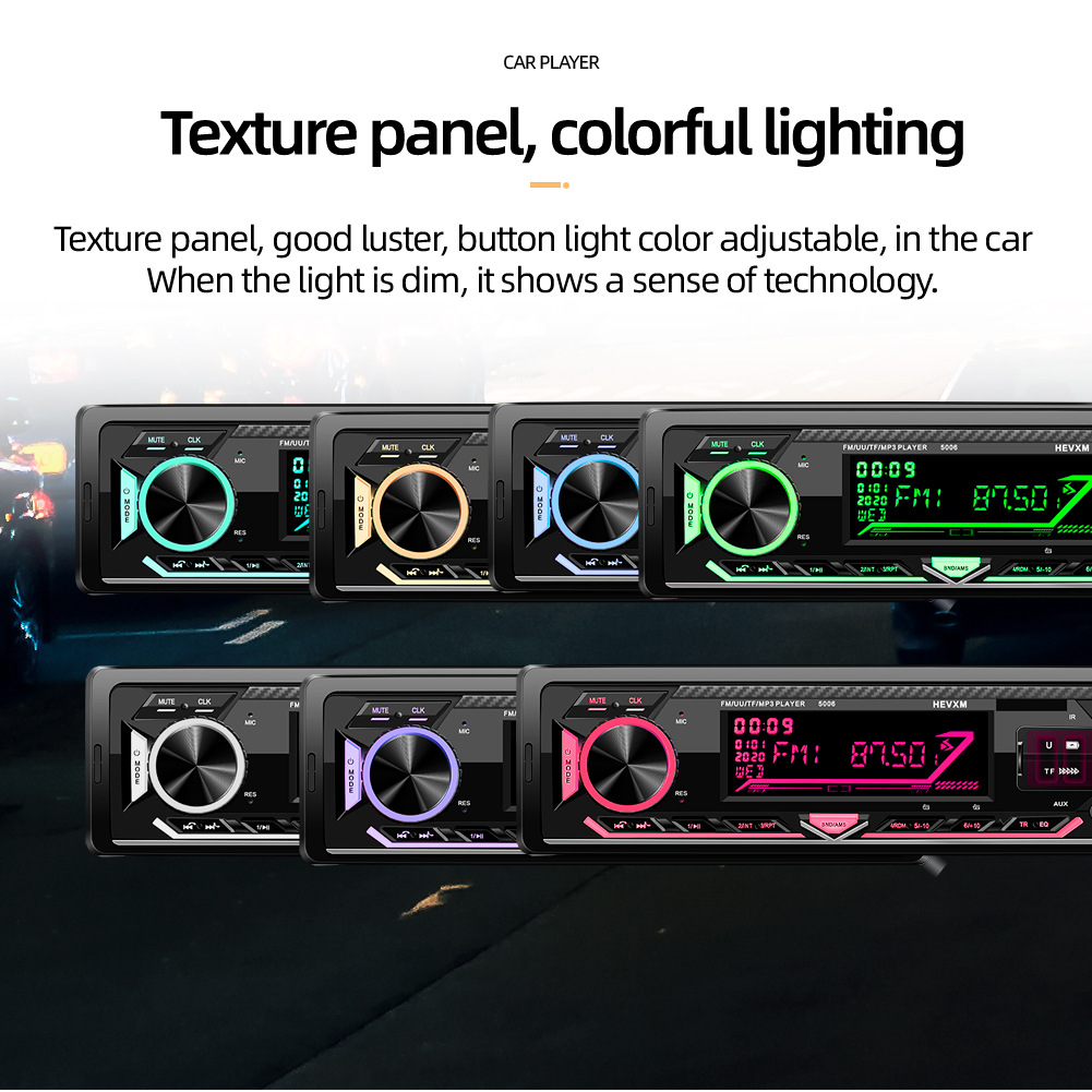 Universal 1 DIN 12V Bluetooth Handfree Car MP3 Player with Display Stereo FM Radio Support APP control/ Dual USB/MP3/AUX Audio Auto Center Control Mod